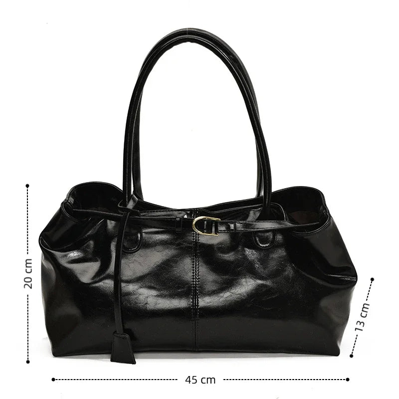 Vintage Handbag for Women Large Capacity 2025 New Underarm Commuting Bag Fashion Female Casual Single Shoulder Tote Bag